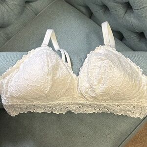 Aerie White Lace Bra XL